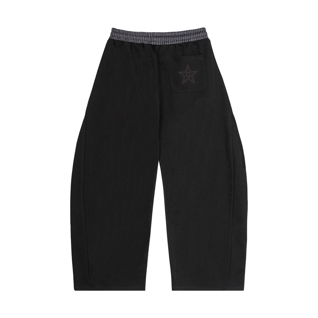 PLAID WAISTBAND BARREL SWEATPANTS