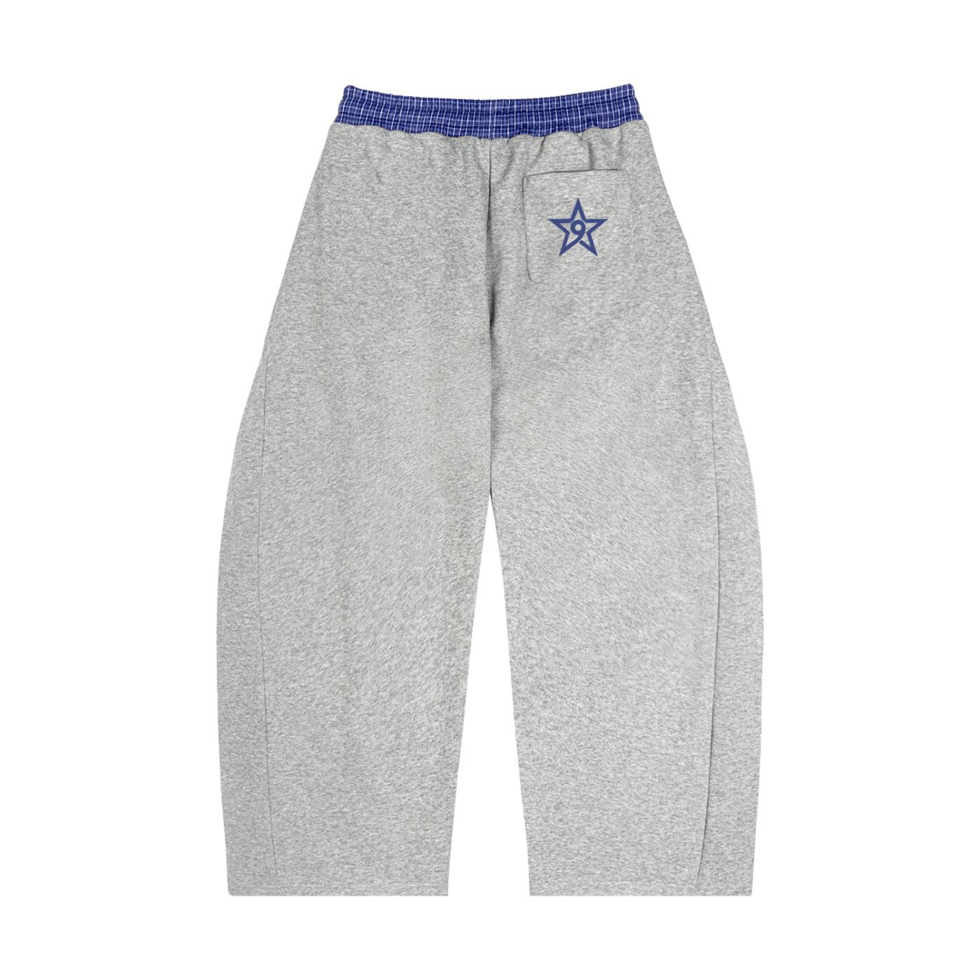 PLAID WAISTBAND BARREL SWEATPANTS